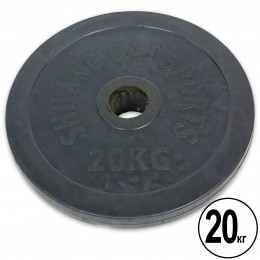 Блины (диски) обрезиненные d-52мм Shuang Cai Sports ТА-1449 20кг (металл, резина, черный)