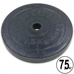 Блины (диски) обрезиненные d-52мм Shuang Cai Sports ТА-1803 7,5кг (металл, резина, черный)