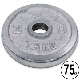 Блины (диски) хромированные d-52мм HIGHQ SPORT ТА-1838 7,5кг (металл хромированный)