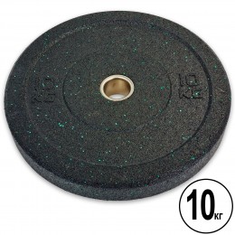 Бамперные диски для кроссфита Bumper Plates из структурной резины d-51мм Record RAGGY TA-5126-10 10кг
