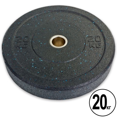 Бамперные диски для кроссфита Bumper Plates из структурной резины d-51мм Record RAGGY ТА-5126-20 20кг