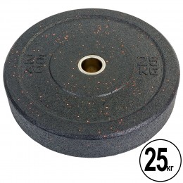 Бамперные диски для кроссфита Bumper Plates из структурной резины d-51мм Record RAGGY ТА-5126-25 25кг