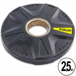 Блины (диски) полиуретановые 5 отверстий с металлической втулкой d-51мм Zelart TA-5335- 2,5 2,5кг (черный)