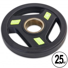 Блины (диски) полиуретановые с хватом и металлической втулкой d-51мм Zelart TA-5344- 2,5 2,5кг (черный)