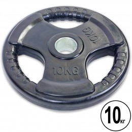 Блины (диски) обрезиненные с тройным хватом и металлической втулкой d-52мм Record TA-5706-10 10кг (черный)