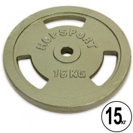Блины (диски) стальные с тройным хватом окрашенные d-30мм HOP-SPORT TA-8030-15 15кг (сталь окрашенная, серый)