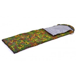 Спальный мешок одеяло с капюшоном камуфляж SY-066 (PL,хлопок, 250г на м2,р-р 190+30х75см, t+15 до 0)