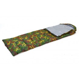 Спальный мешок одеяло с капюшоном камуфляж SY-4051 (PL,хлопок, 400г на м2,р-р 177+30х75см, t +15 до -5)