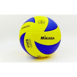 Мяч волейбольный Клееный PU MIKASA MVA-330 (PU, №5, 5 сл., клееный)
